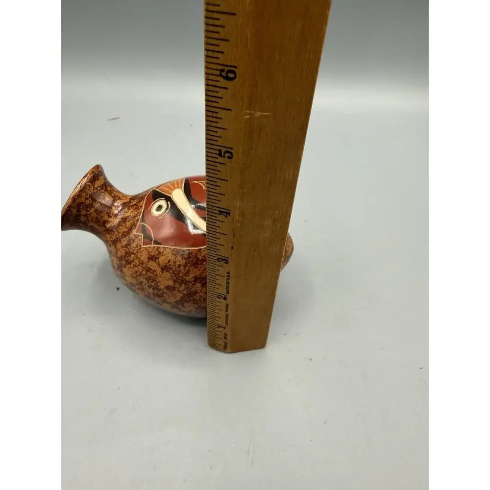 Vintage Nicaraguan Pottery Vase Hand Carved Fish San Juan de Oriente